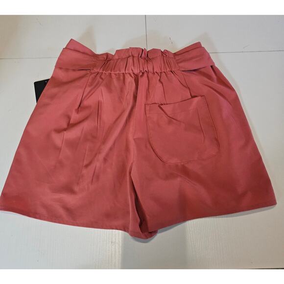 NEW 90 Degree Brick Orange Belted Stretch Paperbag Short Women's S 3490 - Picture 3 of 9